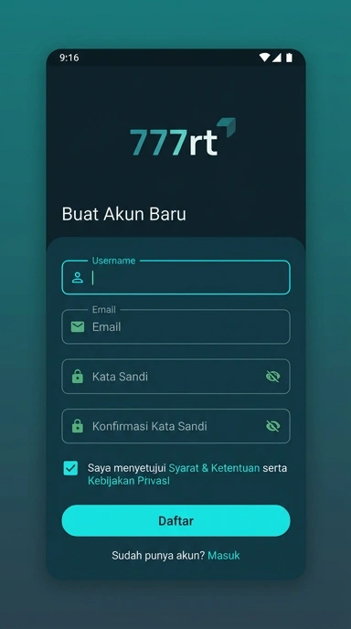 Daftar Akun Baru 777rt untuk Pengguna Android