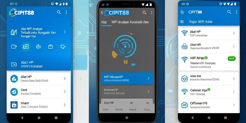 Antarmuka aplikasi CIPIT88 yang menampilkan analisis jaringan WiFi.
