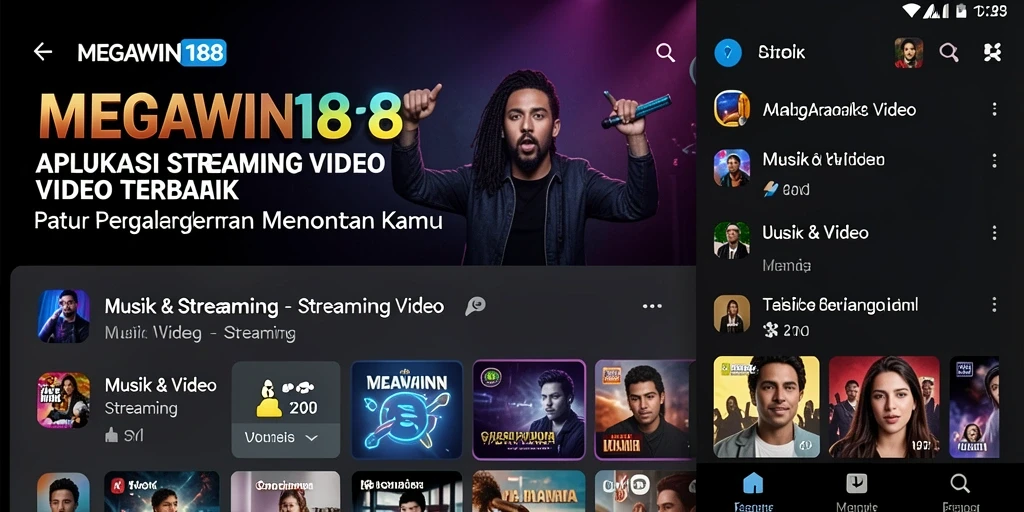 Antarmuka pengguna MEGAWIN188 yang menarik untuk Streaming Video.