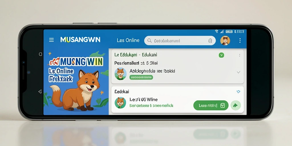 Antarmuka aplikasi MUSANGWIN yang interaktif dan ramah pengguna untuk Les Online.