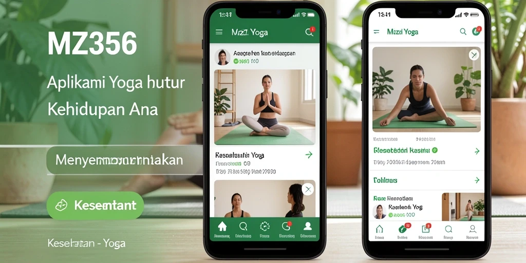 Antarmuka aplikasi MZ356 yang memudahkan latihan Yoga.