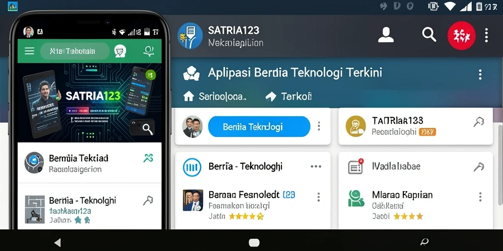 Antarmuka pengguna SATRIA123 yang menunjukkan berita teknologi terbaru.