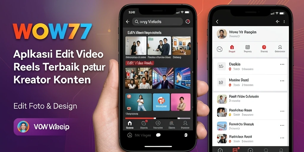 Tampilan antarmuka WOW77 saat mengedit video reels yang memukau.